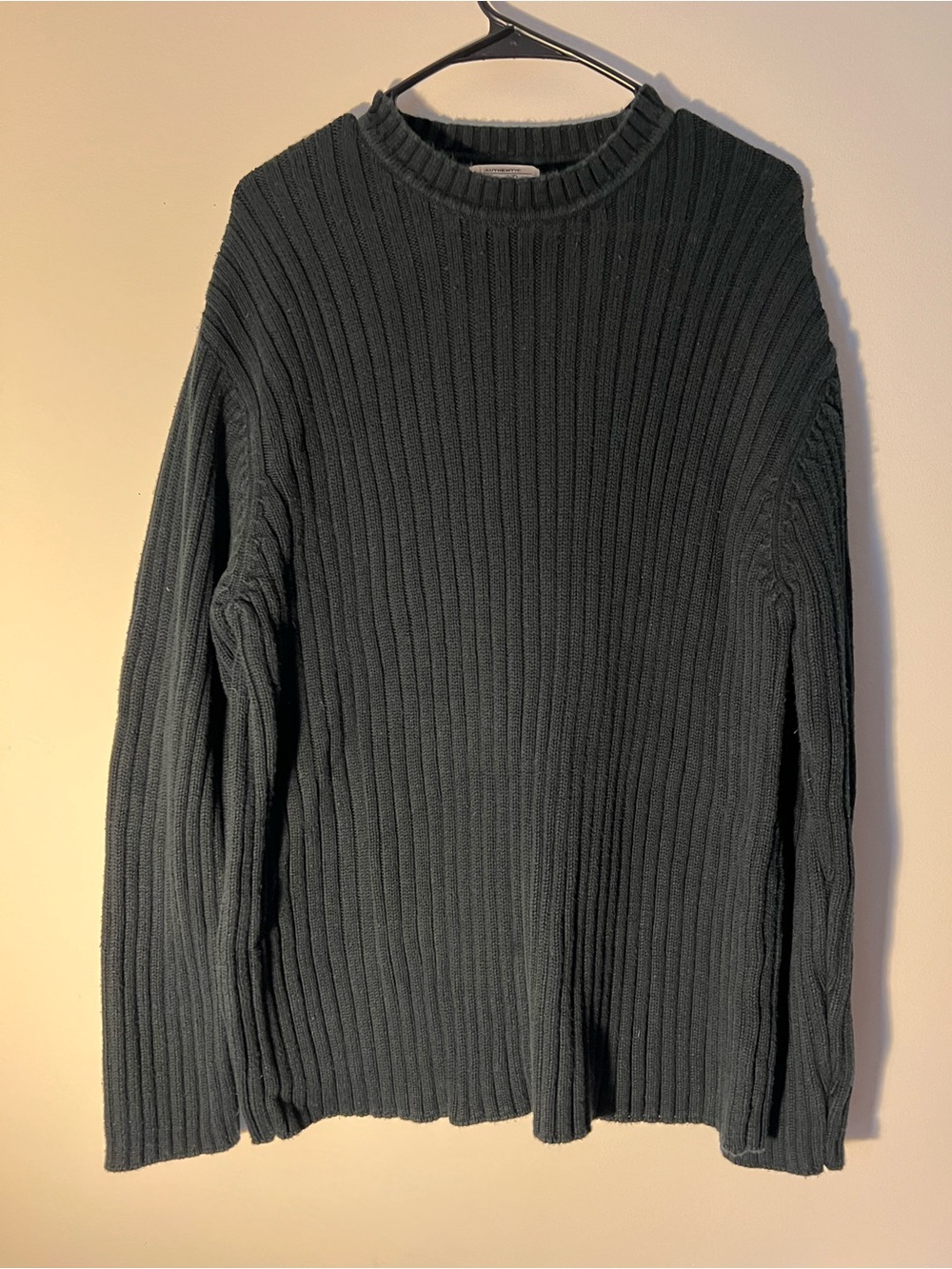St John’s Bay 100% Cotton Ribbed Crewneck Sweater - Dark Gray